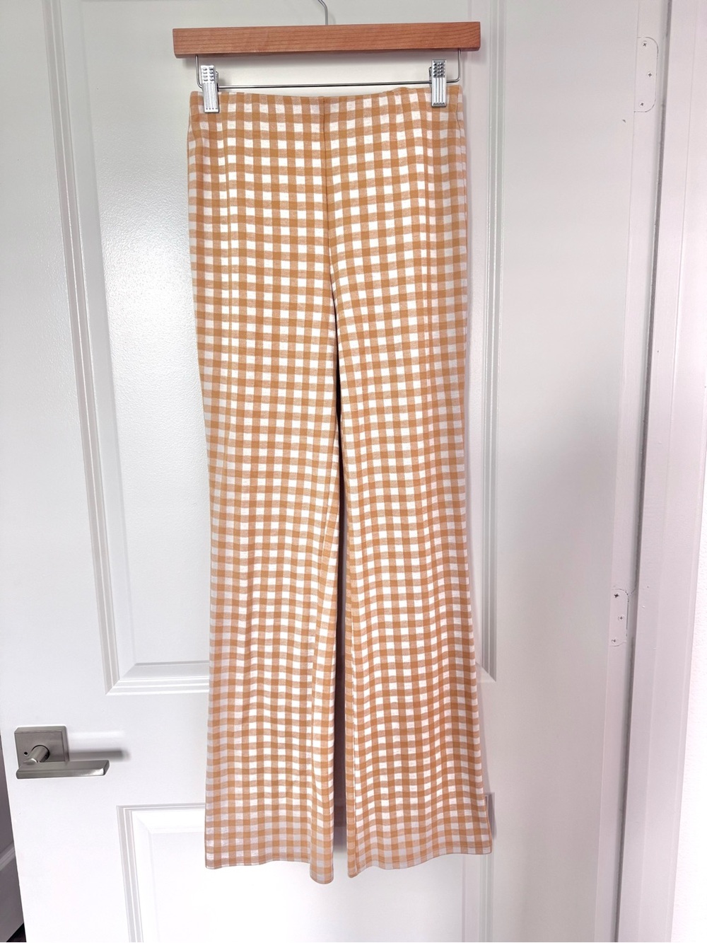 12th Tribe Gingham Wide-Leg Pants